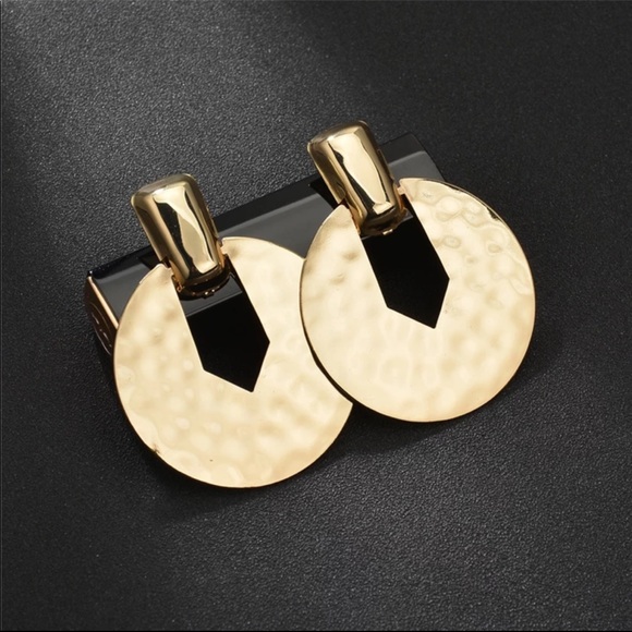 Jewelry - 🔥GOLD GEOMETRIC EARRINGS🔥ROUND STATEMENT DROP EARRINGS NEW
